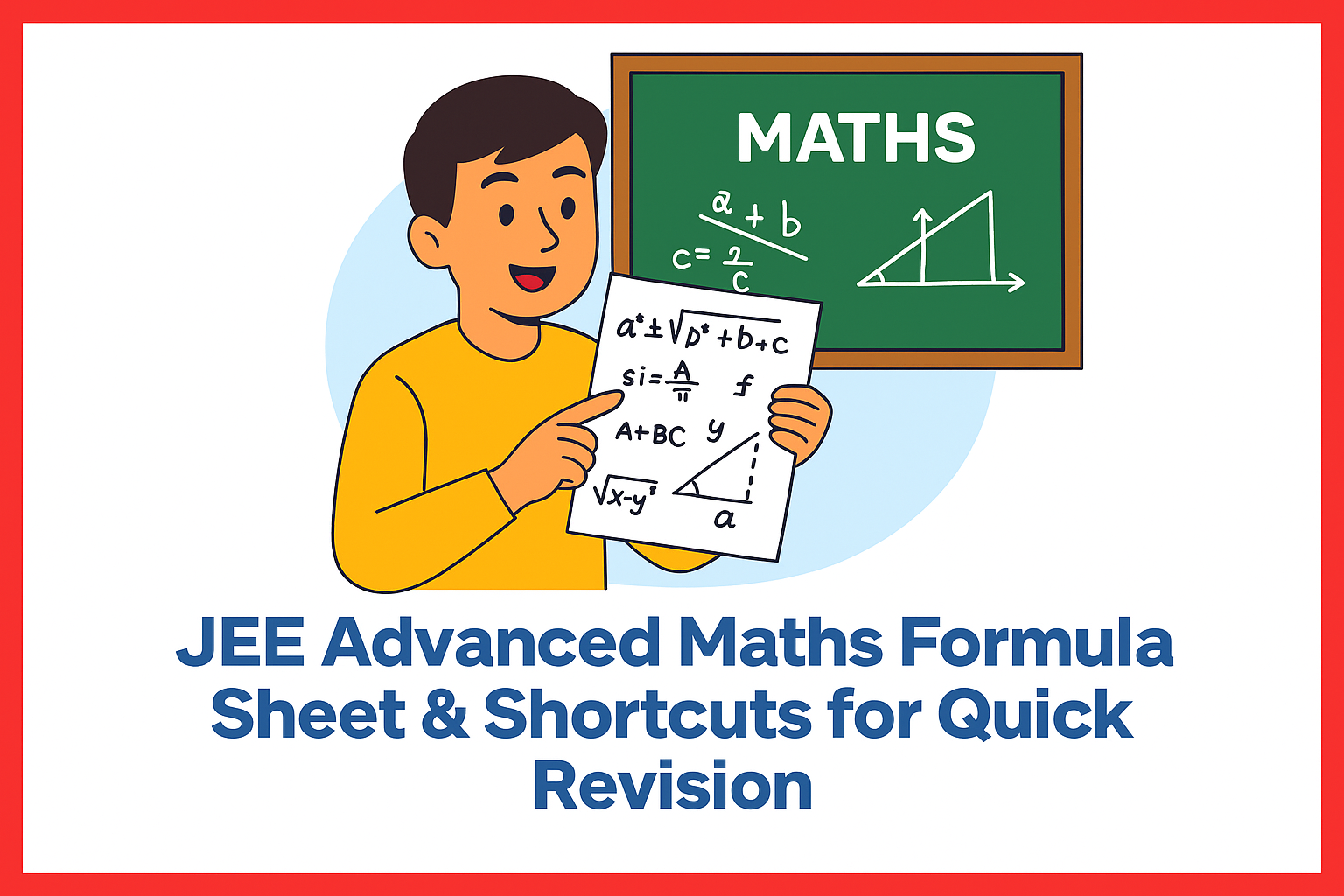 JEE Advanced Maths Formula Sheet & Shortcuts for Quick Revision JEE Advanced Maths Formula Sheet & Shortcuts for Quick Revision