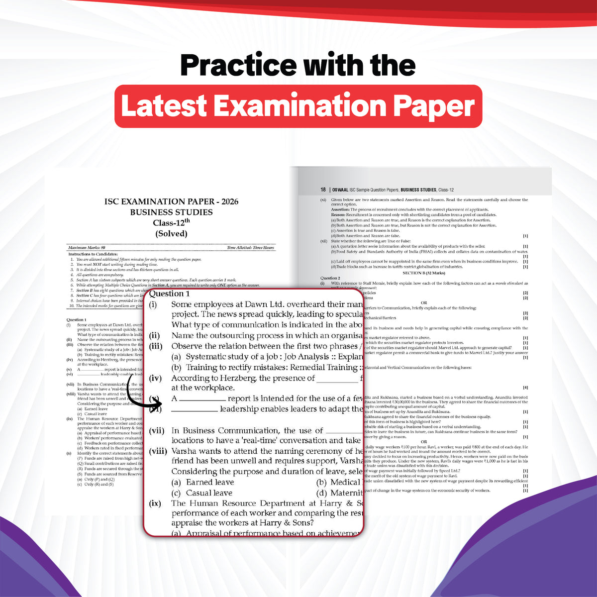 ISC | 10 Sample Question Papers | Class 12 | Business Studies (For 2027 Exam) Updated Version | With Oswaal AI