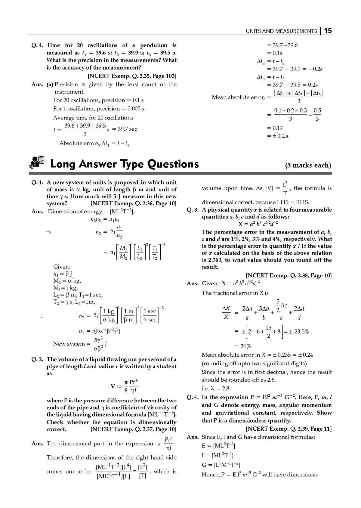 NCERT Exemplar (Problems - Solutions) Class 11 Physics Book For Latest Exam