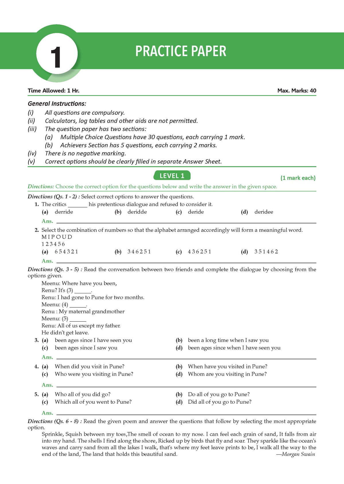 Oswaal One For All Olympiads Workbook Class 6 English | Questions for SOF IEO & Other Olympiad Exams 2026 | With Sample Practice Papers & .Oswaal AI