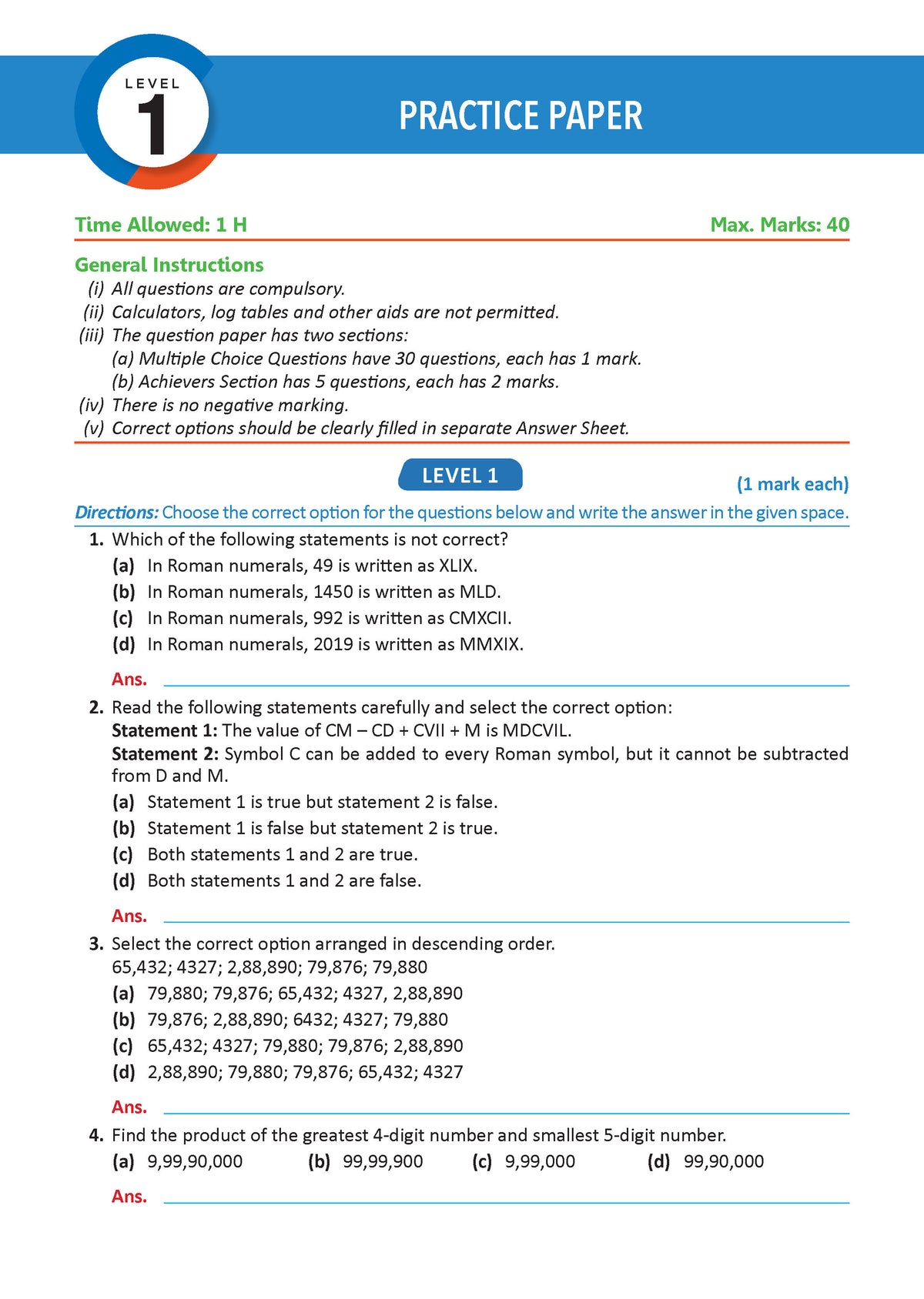 Oswaal One For All Olympiads Workbook Class 5 Maths | Questions for SOF IMO & Other Olympiad Exams 2026 | With Sample Practice Papers & Oswaal.AI
