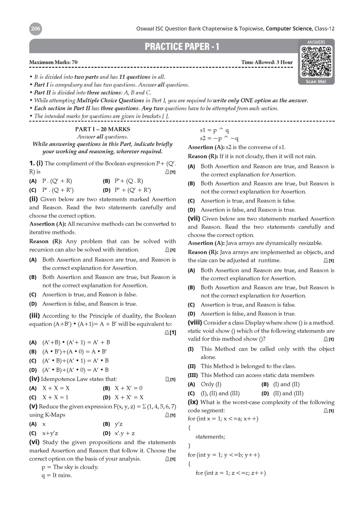 Class 12 ISC Computer Science Question Bank (2017-2026) | Chapter-wise & Topic-wise with Competency Based Questions | For 2027 Exam | With Solved 2026 Board Paper | Self-Assessment Papers