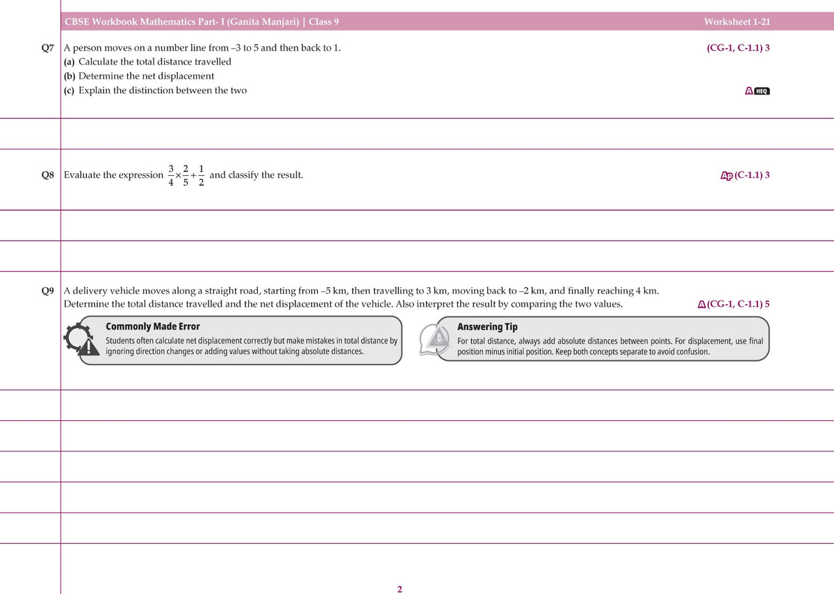 Oswaal CBSE Workbook Class 9 Mathematics Part-1 & Part-2 | aligned with NCERT Ganita Manjari | Perforated Worksheets for Practice with Competency Based questions | 2027 Exam