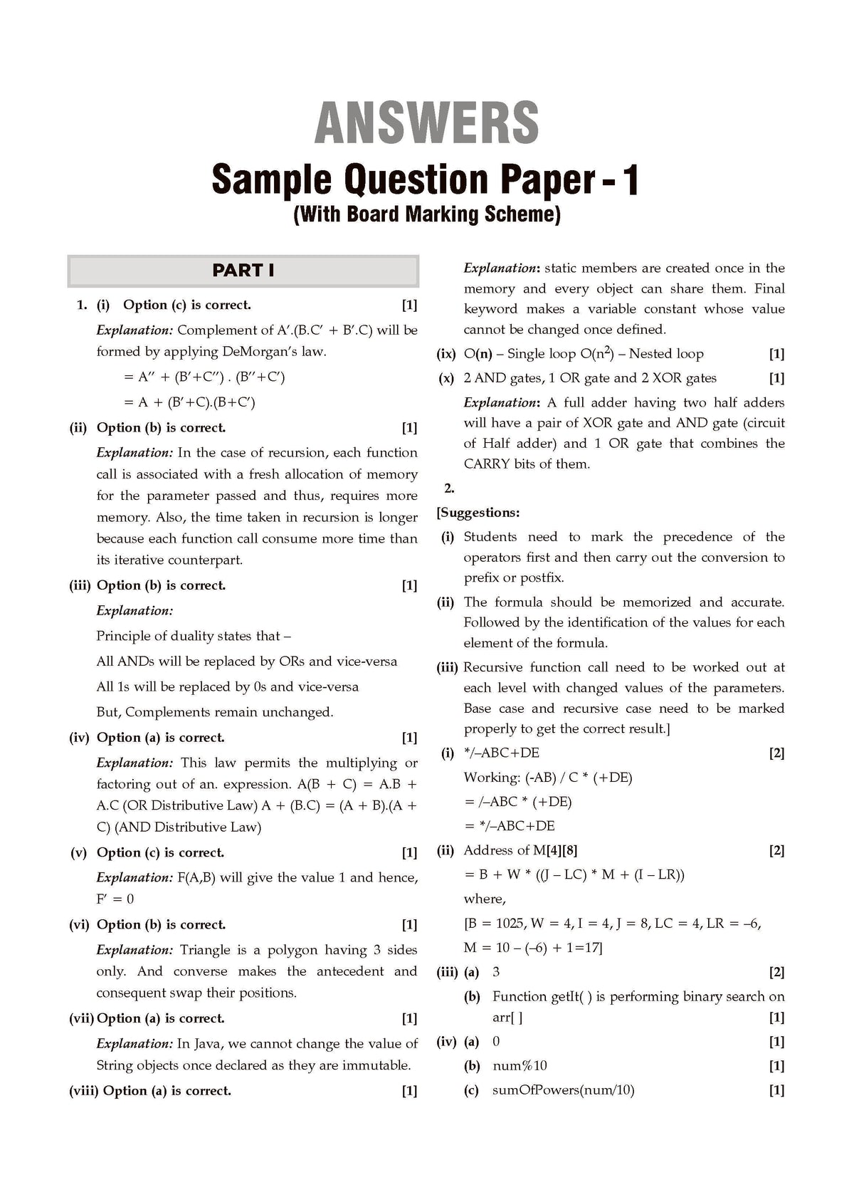 ISC 10 Sample Question Papers Class 12 Computer Science for Board Exam 2026 (Strictly aligned with CISCE Latest Specimen Paper 2026), Competency-Based Questions, Mind Maps, On-Tips Notes, Solved MCQs & Board Marking Scheme - Oswaal Books
