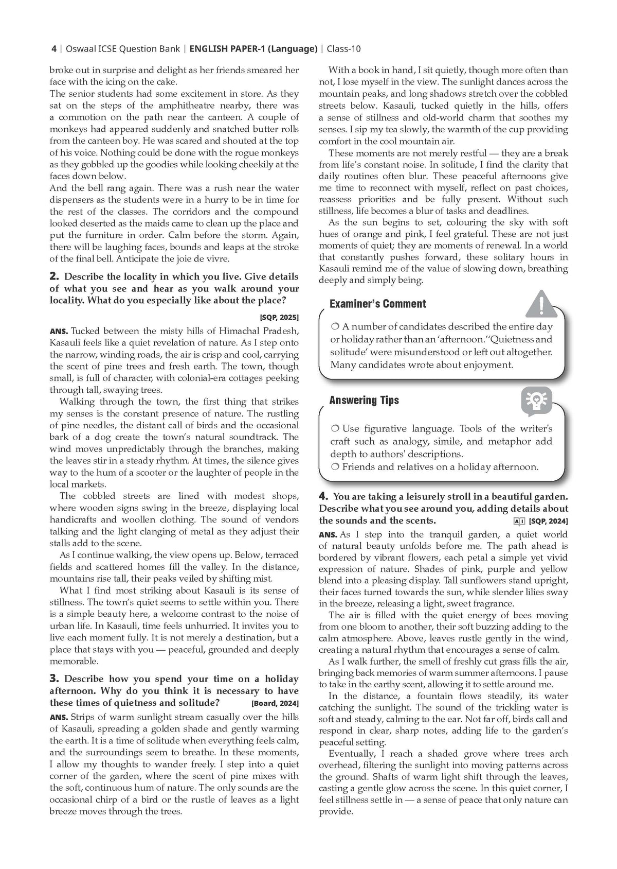 Class 10 ICSE Question Bank English Paper 1 (Language)(2017-2026) | For 2027 Exam Chapter-wise & Topic-wise with Competency Based Questions | Includes 2026 Paper- fully solved | Self-Assessment Papers | Practice Papers