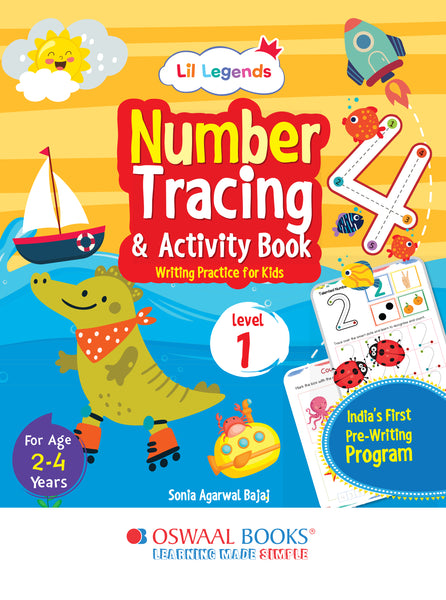 Lil Legends Number Tracing & Activity Book, Level-1 | Writing Practice Book for Kids | Age-2 to 4 Years|