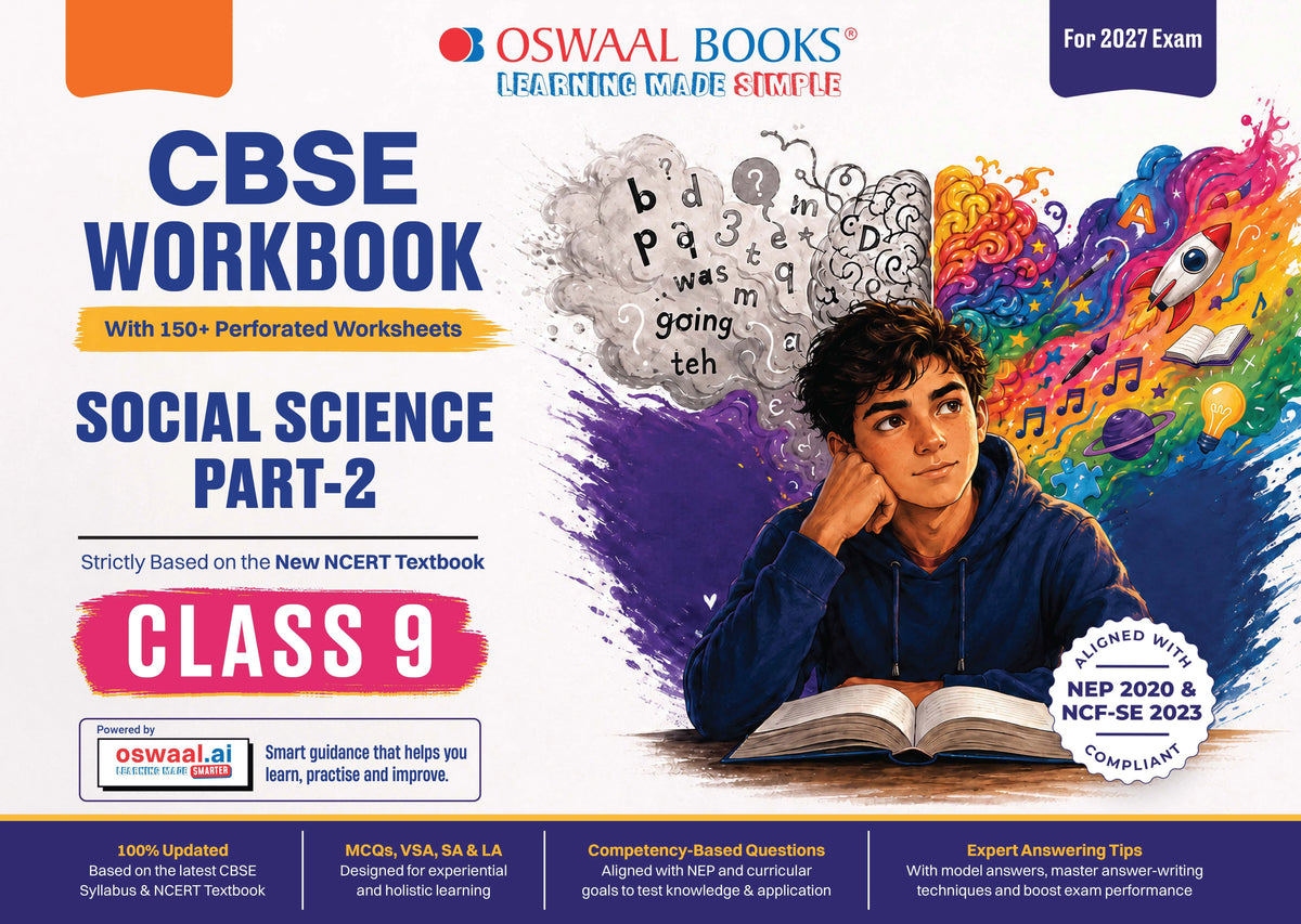 Oswaal CBSE Workbook Class 9 Social Science Part-2 | aligned with NCERT | Perforated Worksheets for Practice with Competency Based questions | NEP 2020 + NCF-SE 2023 | 2027 Exam