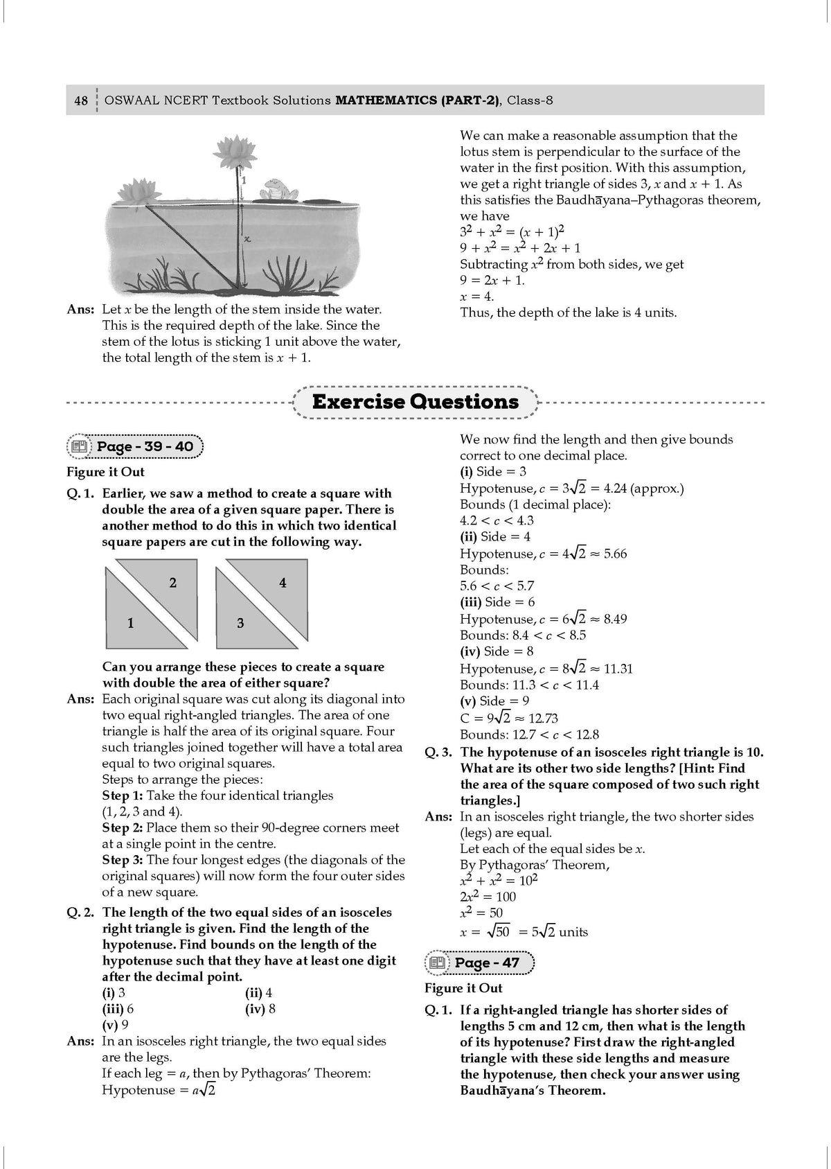 Oswaal NCERT Textbook Solutions Mathematics Part-2 Class 8 | For CBSE 2026-27 Exam | Based on Latest NCERT Ganita Prakash | With Complete Solutions & Subjective Questions for Practice