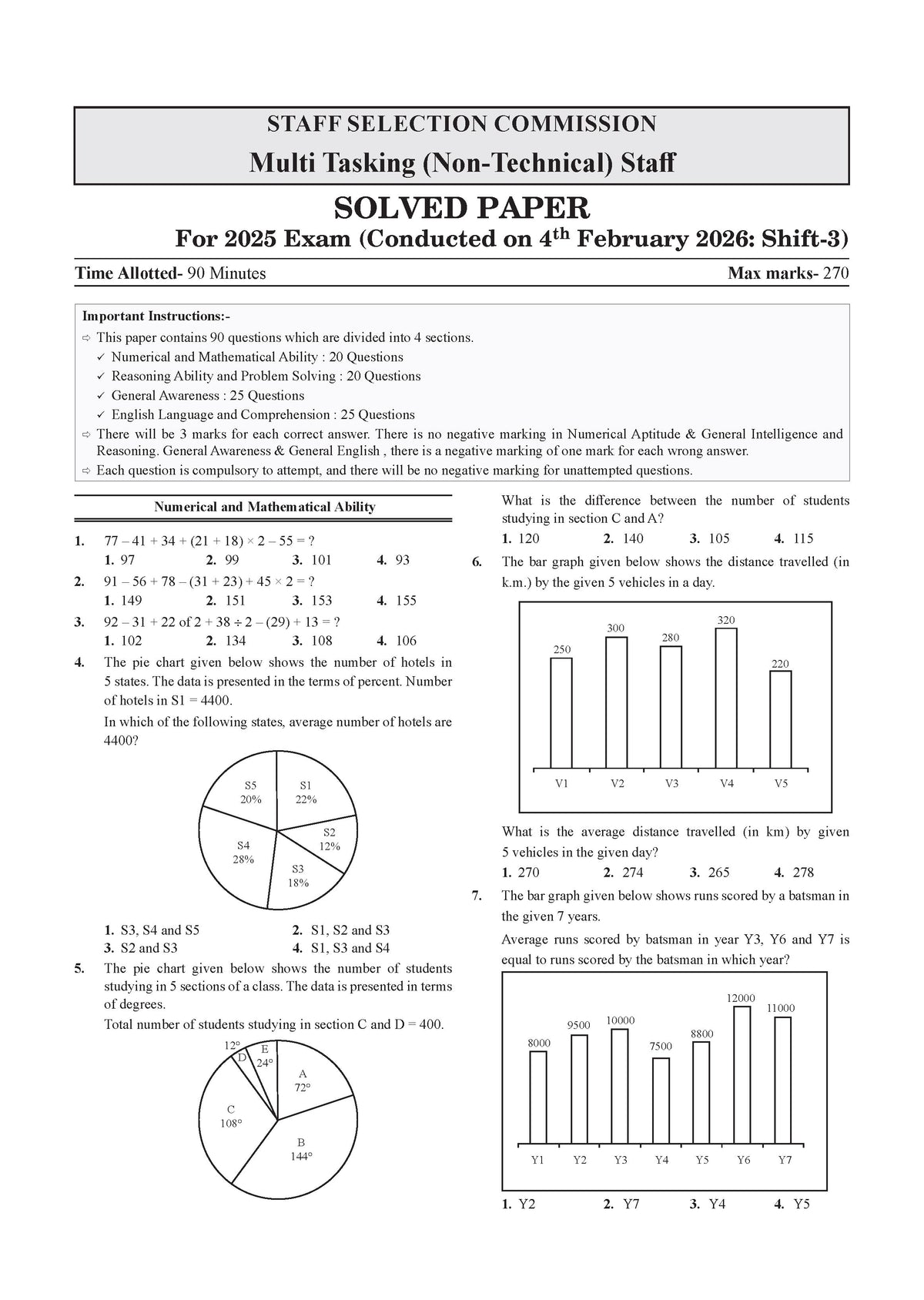 SSC MTS & Havaldar 29 Previous Years Solved Papers English Medium | 2900+ Questions + 2 Sample Papers | CBIC & CBN Year-wise 2016-2025 | For 2026 Exam