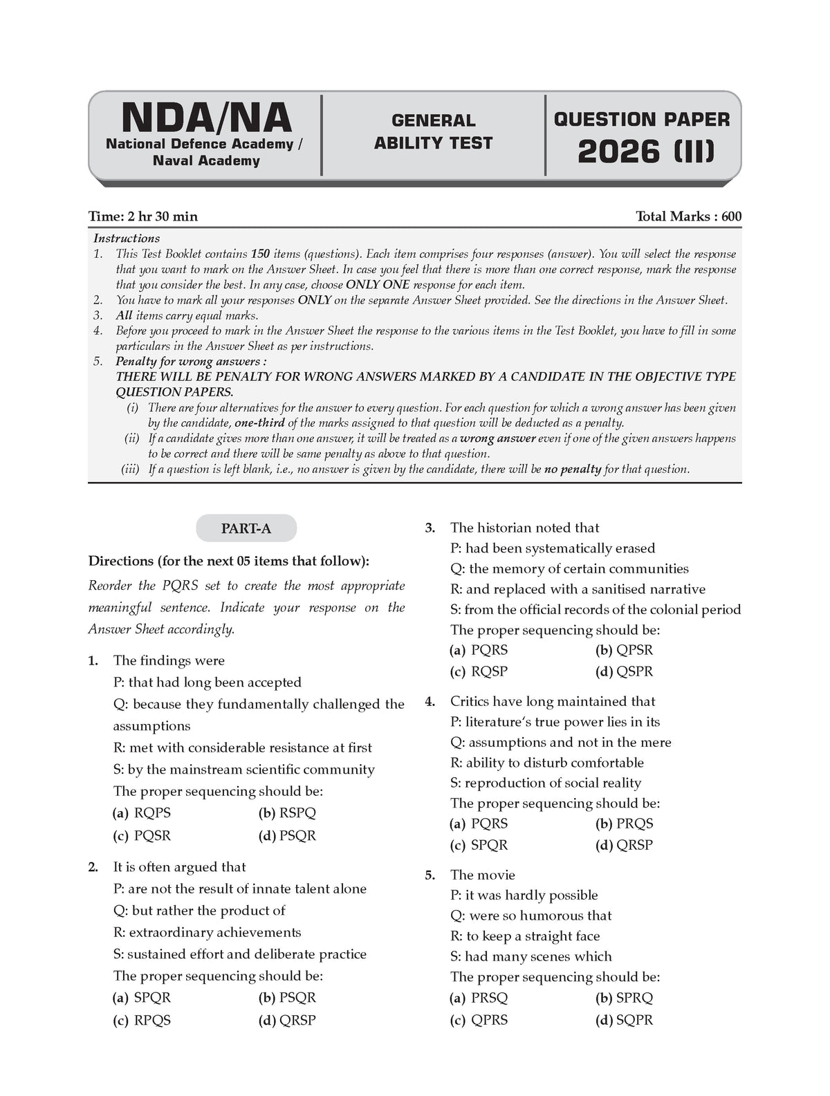 NDA/NA 13 Years' Chapterwise & Topicwise Solved Papers | GAT & Mathematics (Set of 2 Books) | 2014–2026 (I & II) | For 2027 Exam | with Oswaal AI