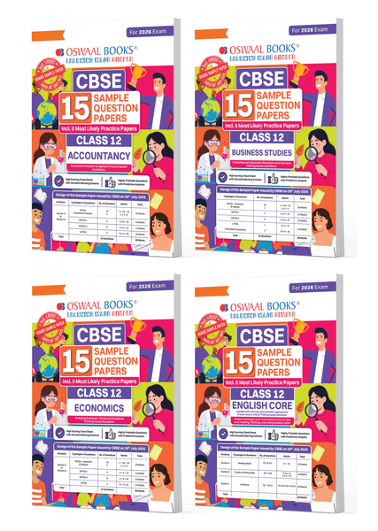 CBSE Sample Question Papers Class 12 Accountancy, Business Studies, Economics & English Core (Set of 4 Books) (For Board Exams 2026)