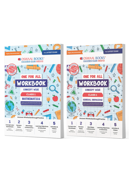 One For All Workbook Concept Wise Class-1 Mathematics & General Knowledge (Set Of 2 Books) (For Latest Exam)