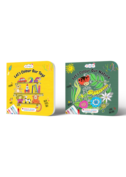 Toys & Nature Colouring Book Set – 2 Kids Activity Books for Creative Learning & Fun