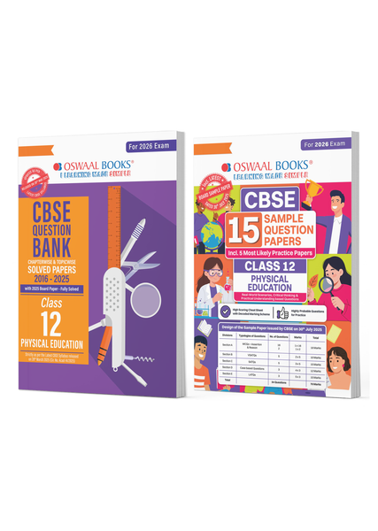 CBSE Class 12 Physical Education 2026 | Toppers’ Recommended Bundle | Question Bank + 15 Sample Question Papers with Mind Maps, Revision Notes & Competency-Based Questions (Set of 2 Books)