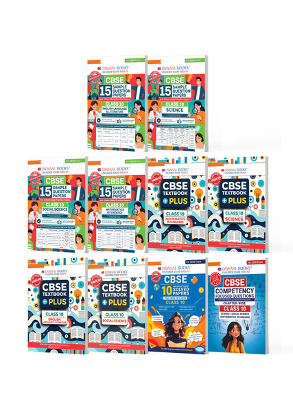 CBSE Class 10 Mega Study Pack (Set of 10 Books) | 15 Sample Question Papers + Textbook Plus + 10 Years’ Solved Papers + Competency Focused Questions (English, Maths Standard, Science, Social Science) | For 2026 Board Exams