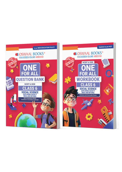 One For All Question Bank + One For All Workbook (NCERT & CBSE) Class 6 Social Science (Set Of 2 Books) | For Latest Exam