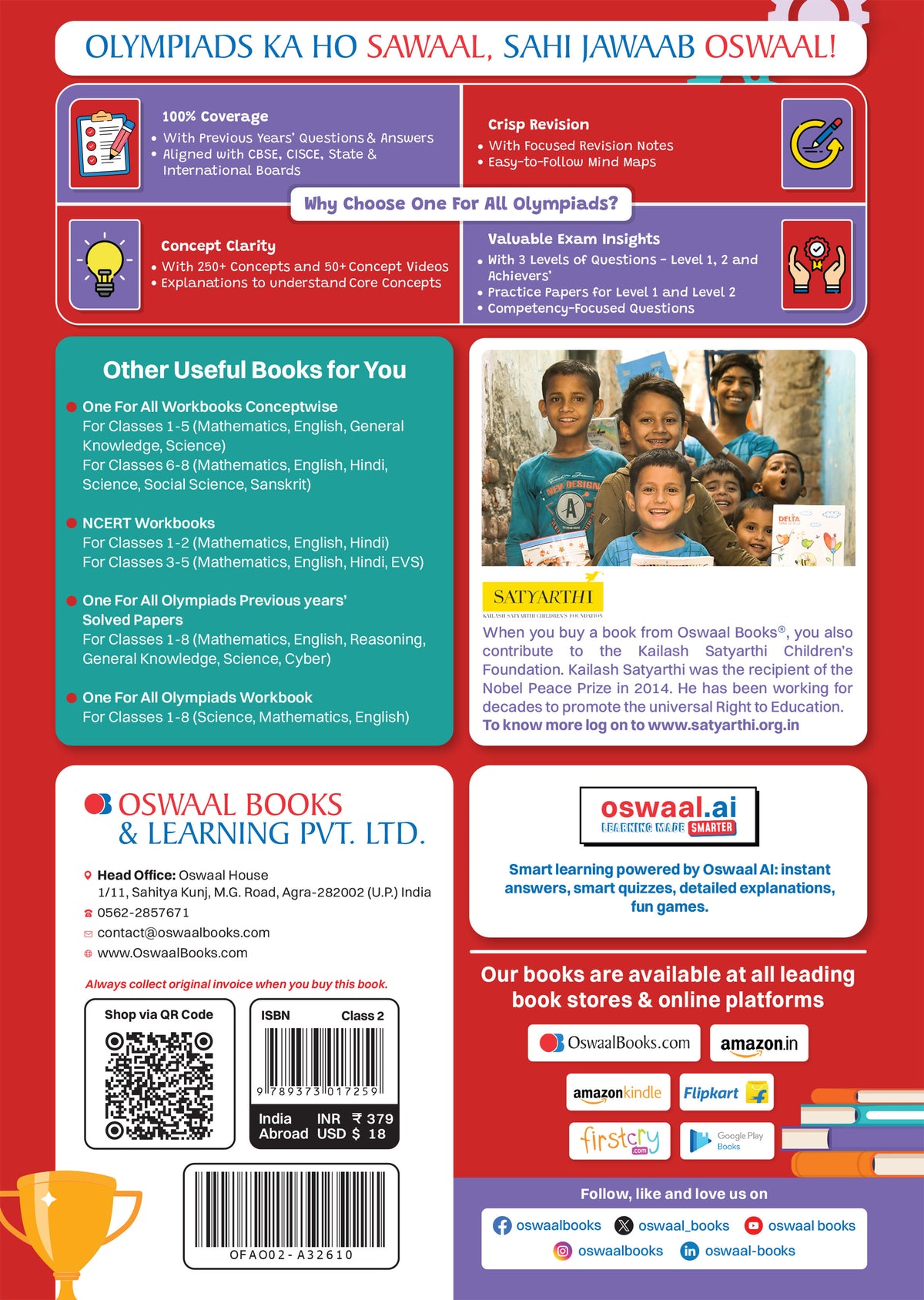 One For All Olympiads Class 2 Science Prep-Guide Book | Chapter-wise Previous Years' Solved Papers | Questions for SOF NSO & Other Olympiad Exams 2026 | With Sample Practice Papers & Oswaal.AI