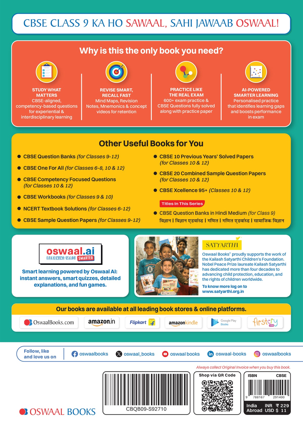 Oswaal CBSE Class 9 Ganit Advance (Optional) Question Bank Chapter-wise & Topic-wise | Based on NCERT Textbook | Includes Summary, Self-Assessment & Practice Papers