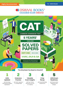 CAT 5 Years Solved Papers (VARC, DILR & QA) | Year-Wise & Shift-Wise (2019 - 2023) for 2024 Exam Oswaal Books and Learning Private Limited