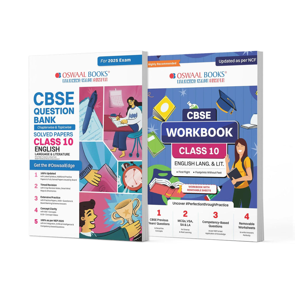 CBSE Question Bank + CBSE Workbook Class 10 English Language & Literature (Set of 2 Books) Updated As Per NCF For Latest Exam Oswaal Books and Learning Private Limited