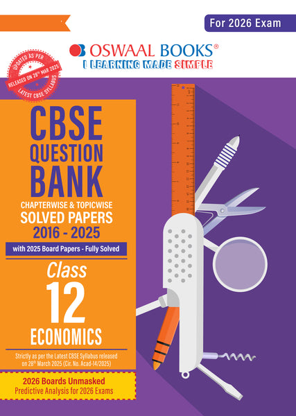 CBSE Question Bank Economics For Class 12 | Based On Latest CBSE Syllabus with 1500+ Questions | Chapterwise and Topicwise SOLVED PAPERS With Mind Maps & Revision Notes For 2026 Exam