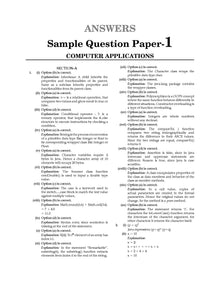 ICSE 10 Sample Question Papers Class 10 Computer Applications