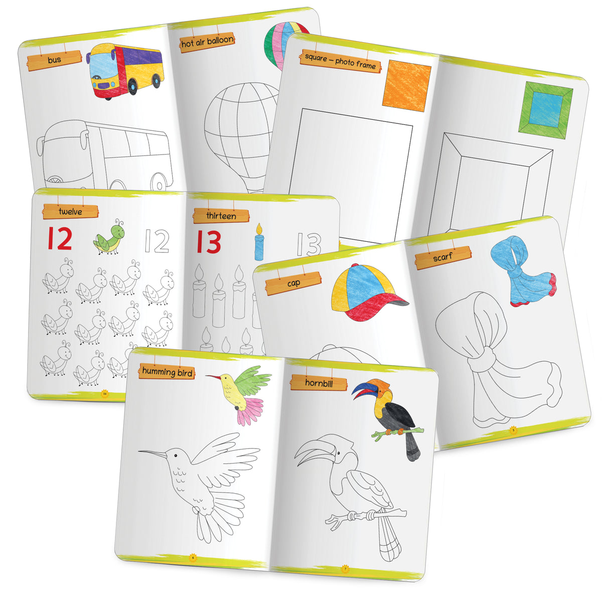 Lil Legends Books of Copy Colouring Set of 5 Books for Kids | Transport, Shapes, Numbers, Clothes and Birds | Fun Activities and Vocabulary Booster | For LKG/UKG | Age 3+