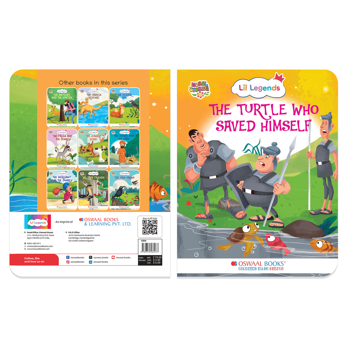 Oswaal Lil Legends Moral Story Books for Kids Age 2+ Years - The Turtle Who Saved Himself | Short English Bedtime Stories with Colourful Illustrations | Picture Book for Early Readers