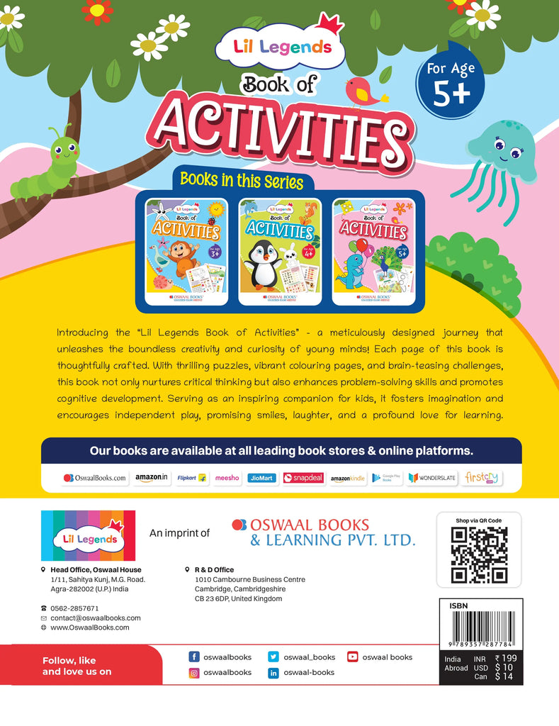 Lil Legends Book of Activities For kids, Age 5+