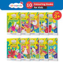 Lil Legends Book of Copy Colouring For Kids,To Learn About Vegetables, Transport, Shapes, Numbers, Fruits, Flowers, Clothes, Birds, Animals, Alphabets (Set of 10 Books), Age 3+ Oswaal Books and Learning Private Limited