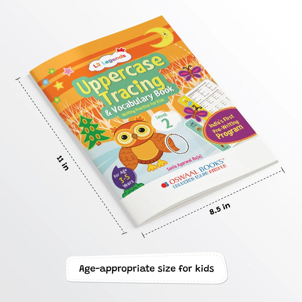 Lil Legends Uppercase Tracing & Vocabulary Book Level-2 | Writing Practice Book for Kids, | Age- 3 to 5 Years| Oswaal Books and Learning Private Limited