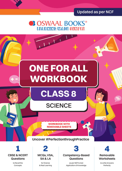 NCERT & CBSE One for all Workbook | Science | Class 8 | Updated as per NCF | MCQ's | VSA | SA | LA | For Latest Exam
