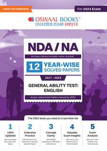 NDA-NA Previous Years  12 Solved Question Papers General Ability Test: English (2017-2023) For 2024 Exam Oswaal Books and Learning Private Limited