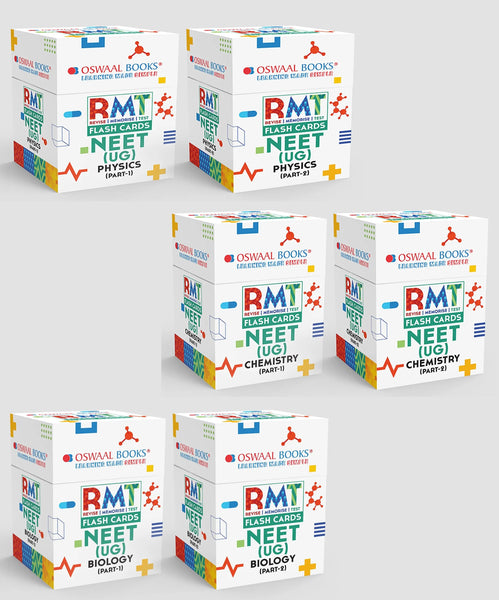 NEET RMT Flash Cards Physics, Chemistry, Biology (Part-1 & 2), Set of 6 Boxes | For Exam 2025