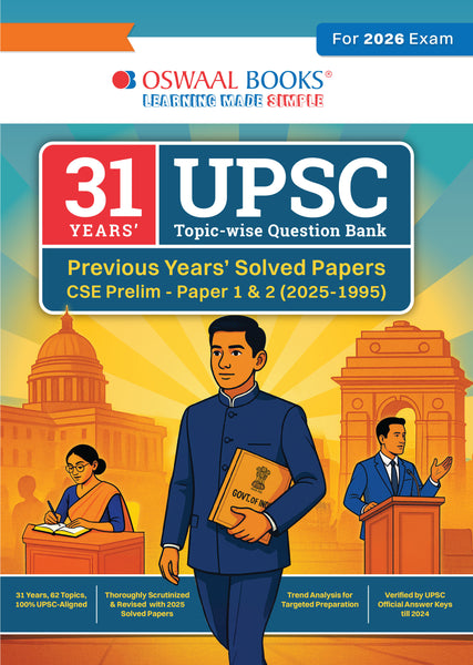 31 years UPSC Topic-wise Question Bank Previous Years Solved Papers CSE Prelim -Paper 1 & 2 (2025-1995)