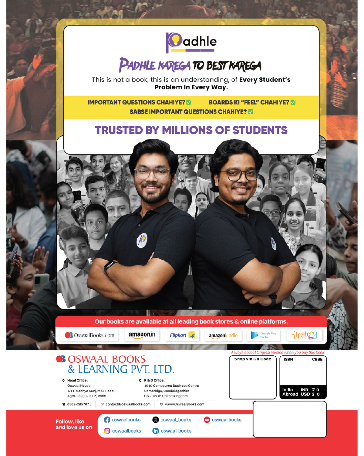 Oswaal Final Hustle for CBSE Class 10 by Padhle with Board Exam Simulators | Science, Social Science, Maths Standard 2026 Final Preparation with Super Duper Imp Qs, Sample Papers, Mind Maps (Set of 3)