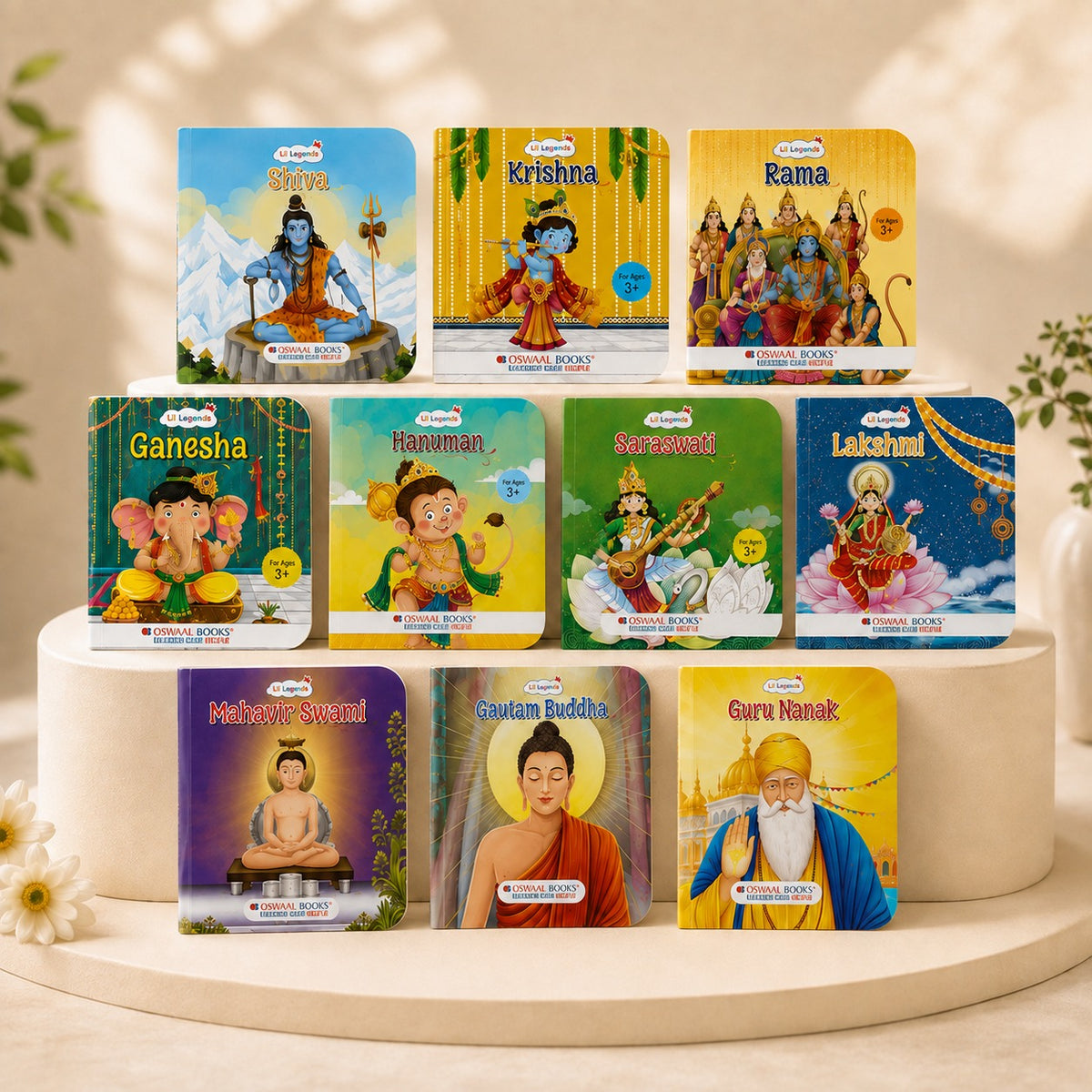 Lil Legends Indian Mythology Story Board Books Set of 10 for Kids Age 3+ Years - Tales of Lord Rama, Krishna, Hanuman, Ganesha, Shiva, Goddess Saraswati, Lakshmi, Buddha, Mahavir & Guru Nanak