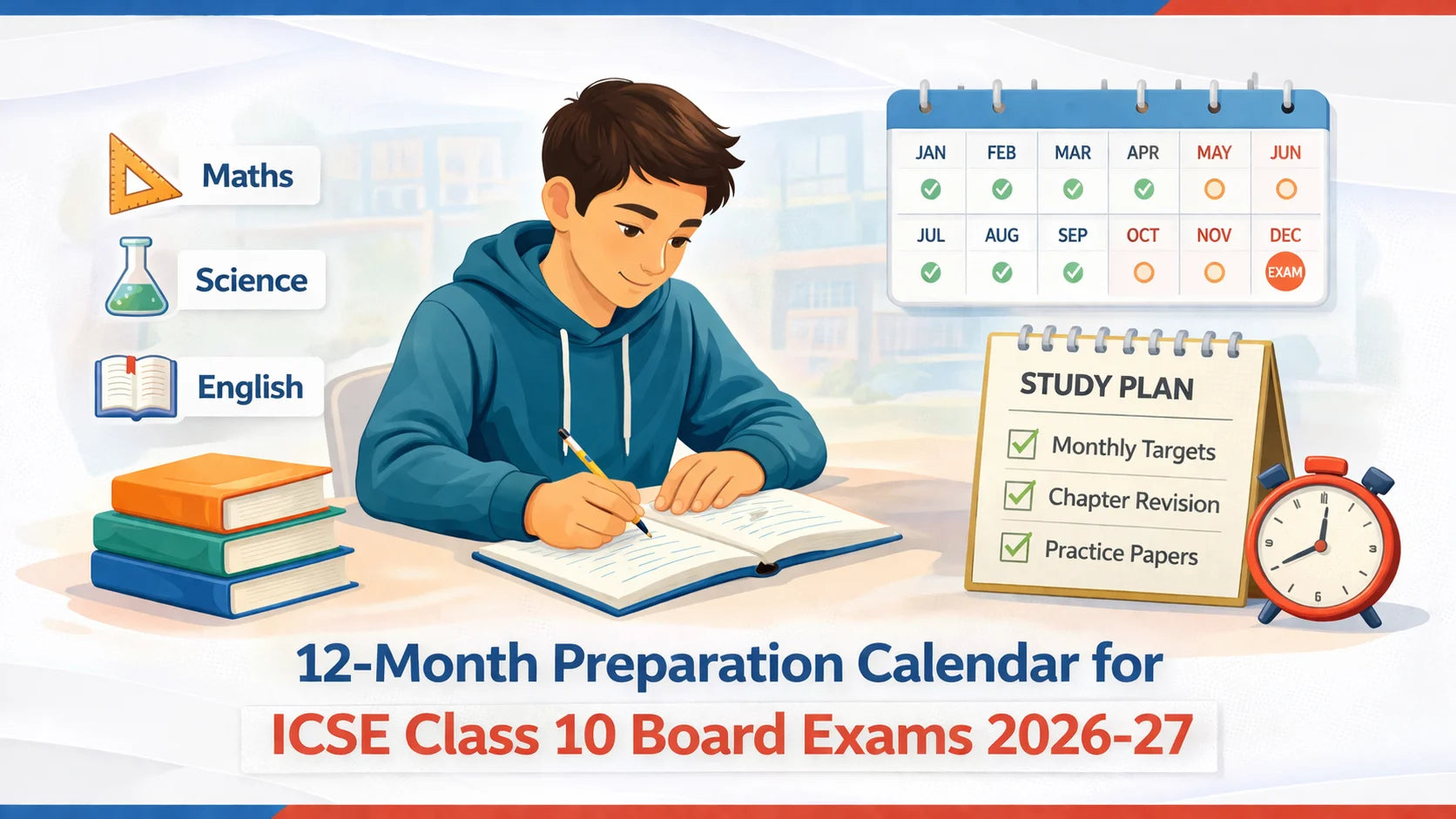 12-Month Preparation Calendar for ICSE Class 10 Board Exams 2026-27