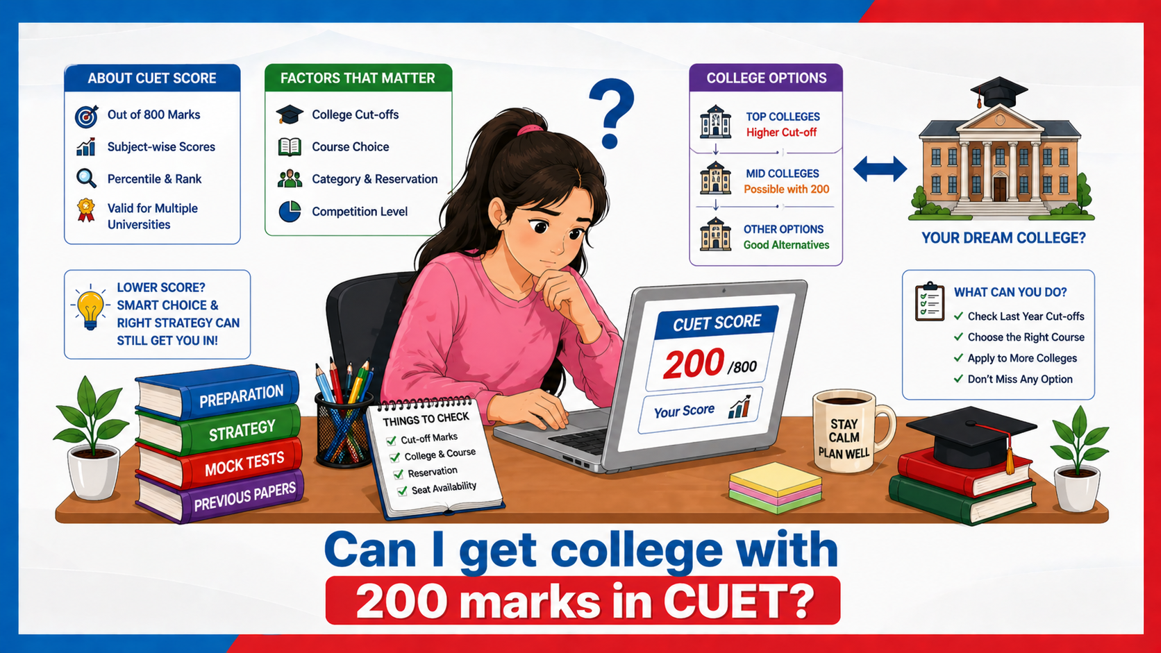Can I Get College with 200 Marks in CUET?