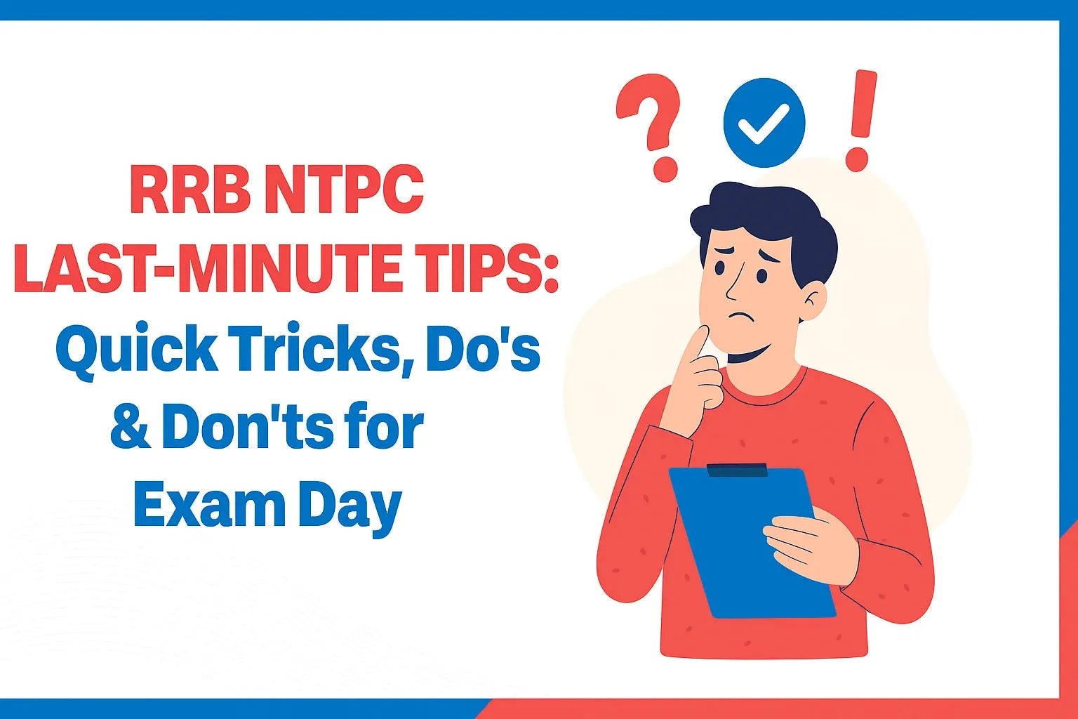 RRB NTPC Last-Minute Tips: Quick Tricks, Do’s & Don’ts for Exam Day