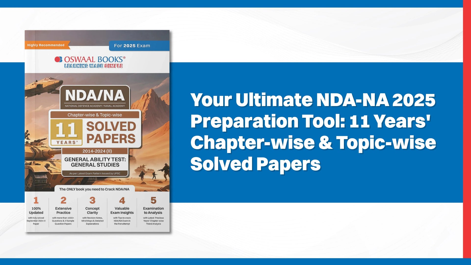 Your Ultimate NDA-NA 2025 Preparation Tool: 11 Years' Chapter-wise & Topic-wise Solved Papers