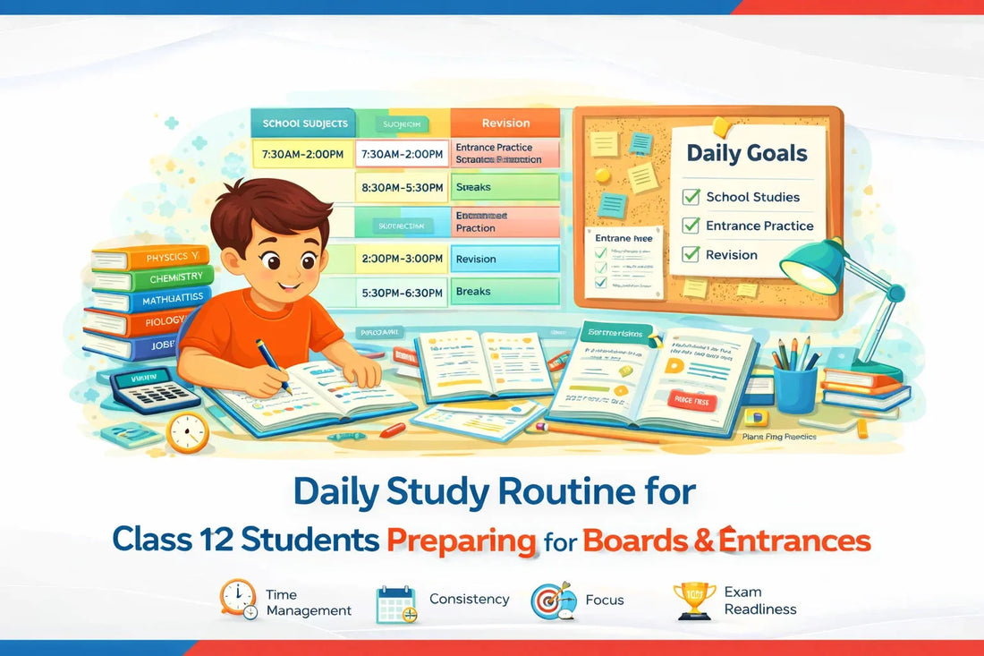 Daily Study Routine for Class 12 Students Preparing for Boards & Entrances