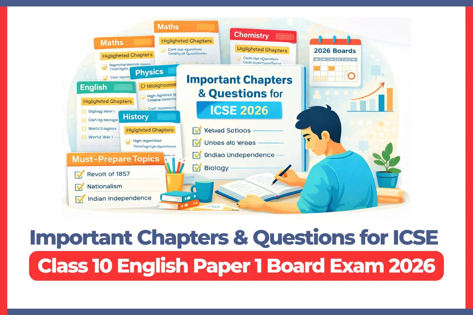 Important Chapters & Questions for ICSE Class 10 English Paper 1 Board Exam 2026