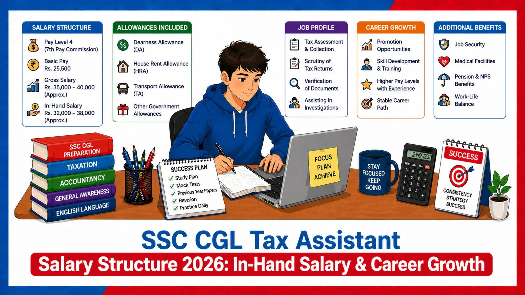 SSC CGL Tax Assistant Salary Structure 2026: In-Hand Salary & Career Growth