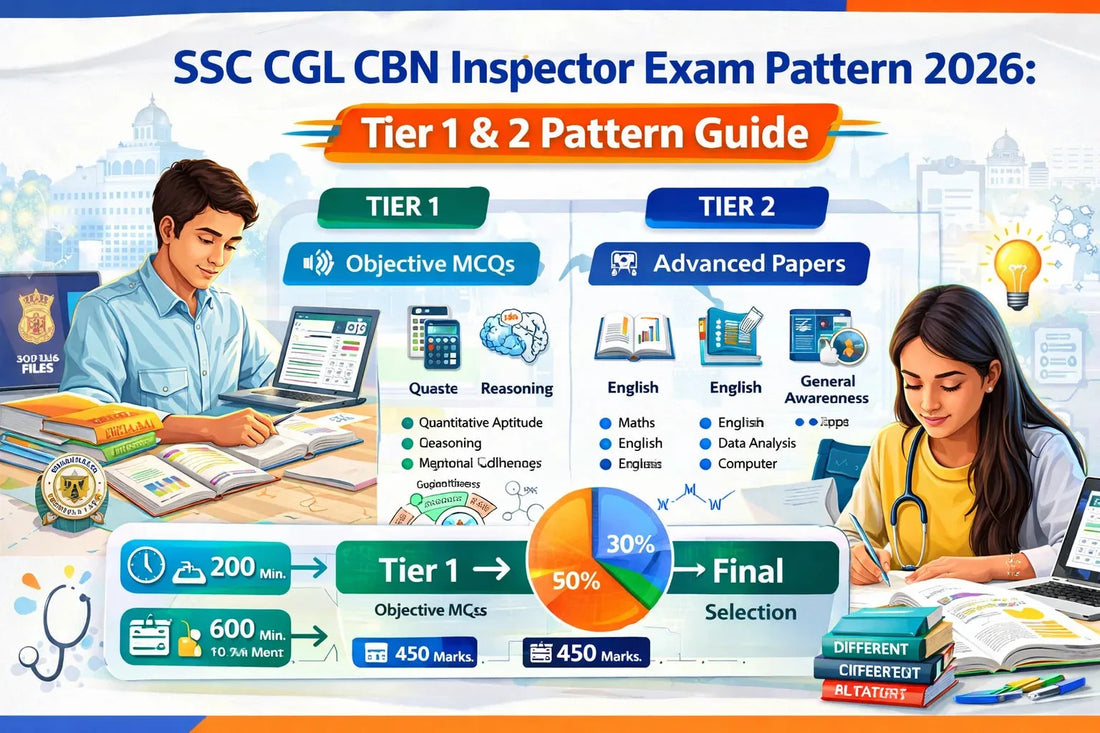 SSC CGL CBN Inspector Exam Pattern 2026: Tier 1 & 2 Pattern Guide