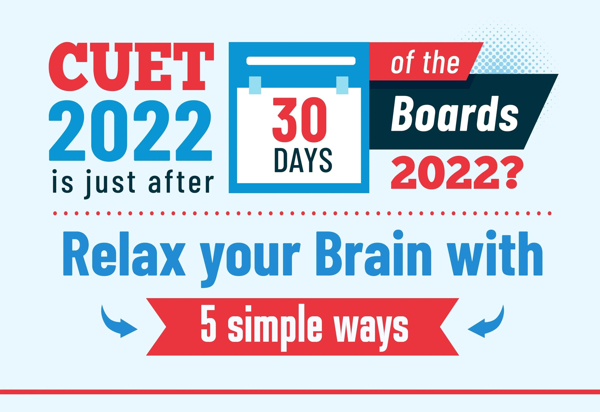 CUET 2022 IS JUST AFTER 30 DAYS OF THE BOARDS 2022 RELAX YOUR BRAIN WITH 5 SIMPLE WAYS, cuet, cuet 2022, cuet exam, cuet after boards, relax brain after boards, students, teachers, oswal, oswaal, entrance exam, class 12 board exams, competitive exam
