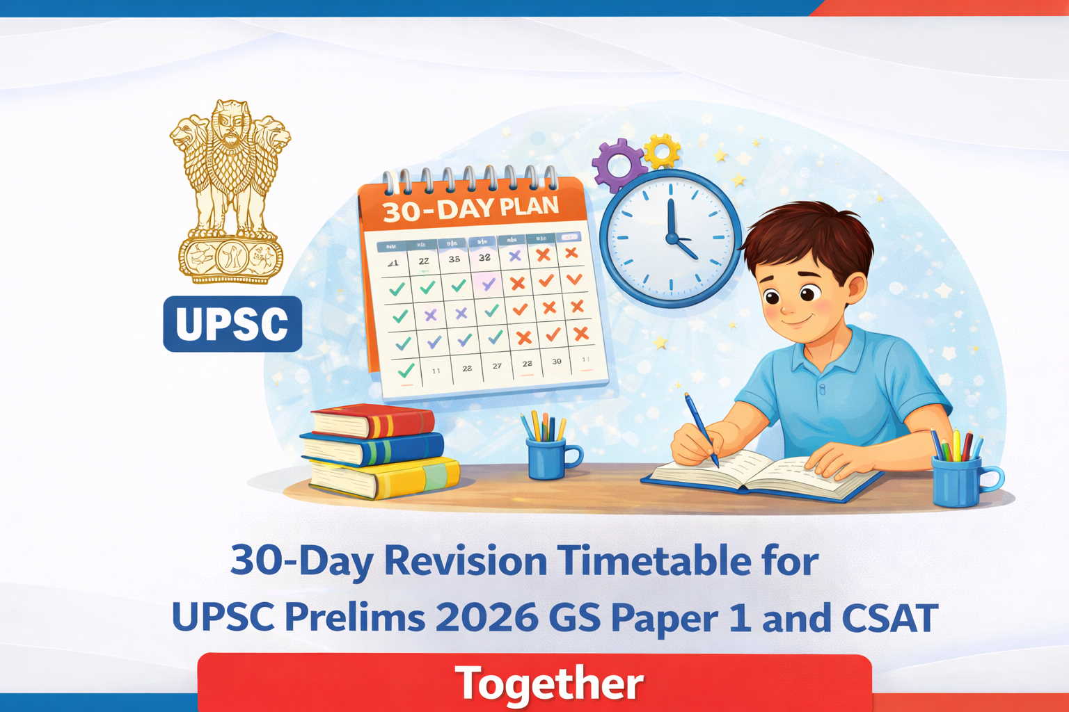 30-Day Revision Timetable for UPSC Prelims 2026 GS Paper 1 and CSAT Together