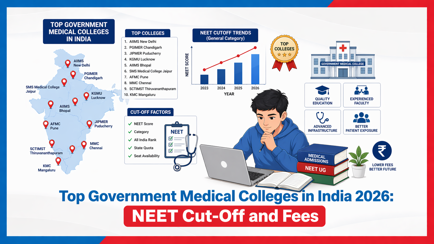 Top Government Medical Colleges in India 2026: NEET Cut-Off and Fees