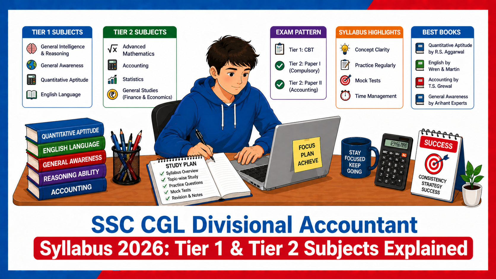 SSC CGL Divisional Accountant Syllabus 2026: Tier 1 & Tier 2 Subjects Explained