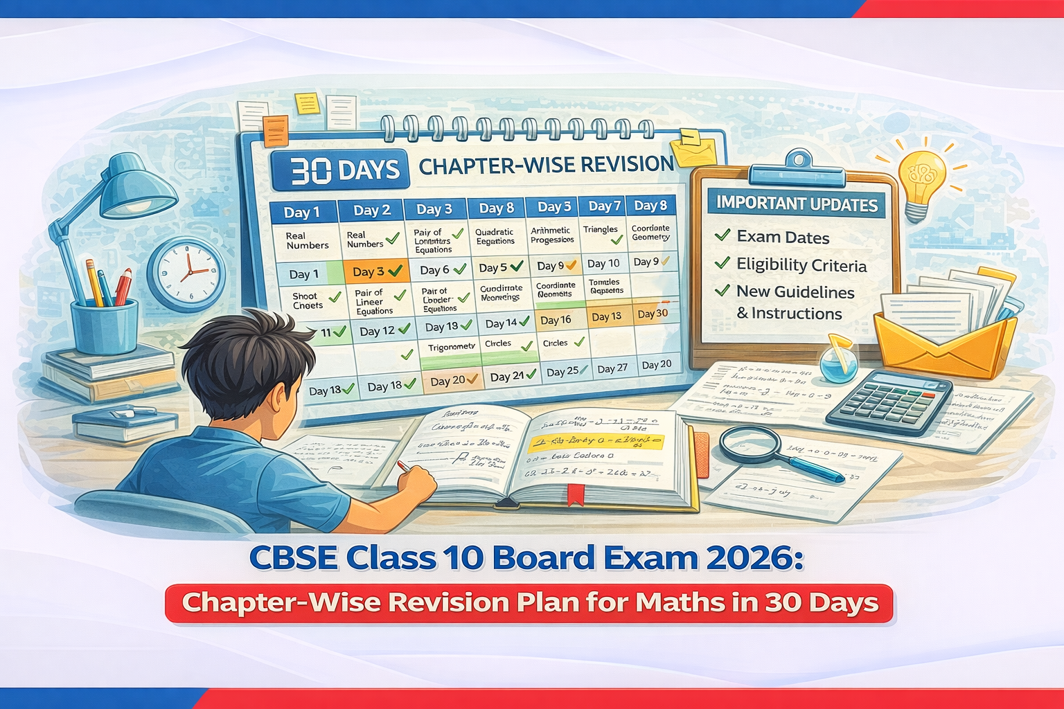 CBSE Class 10 Board Exam 2026: Chapter-Wise Revision Plan for Maths in 30 Days